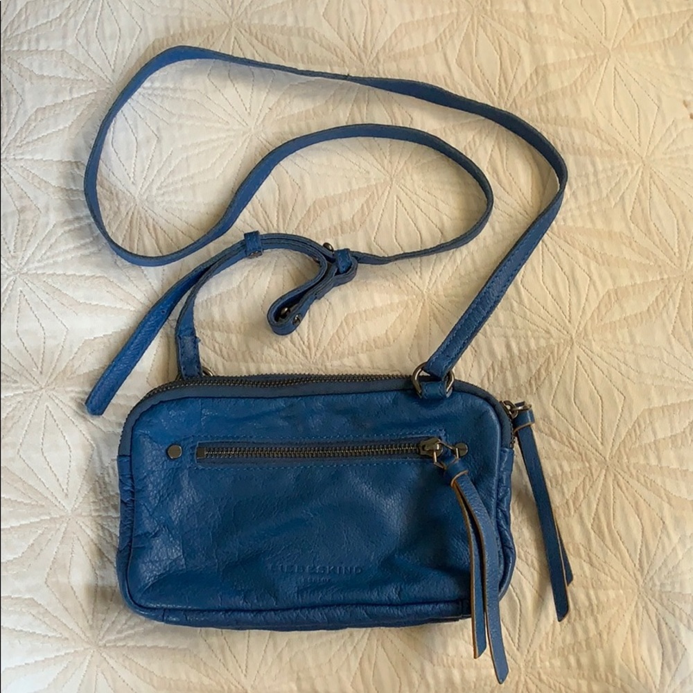 Blue Leather Cross body